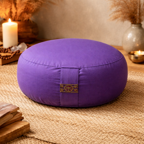 Meditatiekussen Rond Katoen Violet 33 x 17 cm
