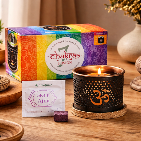 Aromafume Wierookblokjes 7 Chakra Probeerset Met Verdamper En Waxinelichtje
