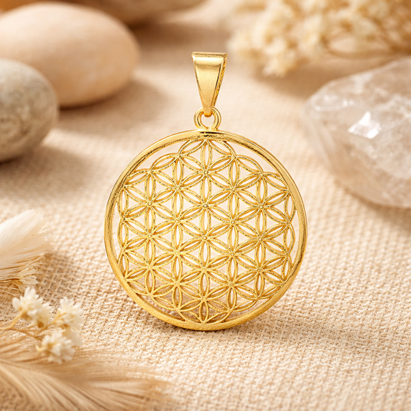 Flower of Life Hanger Messing Goudkleurig 3 cm