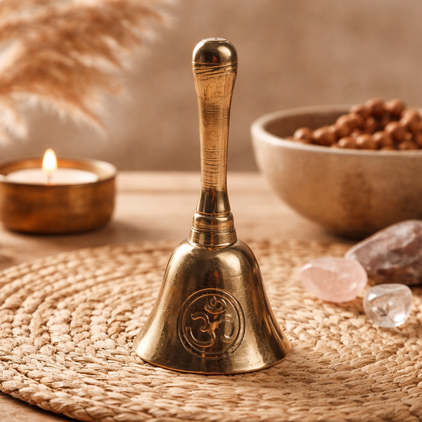 Bel Met Ohm Symbool Messing Met Handvat