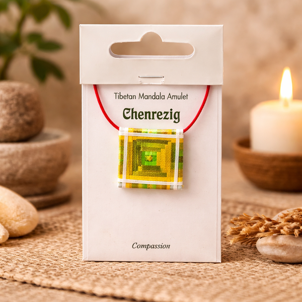 Mandala Talisman Hanger Chenrezig Compassion Met Tibetaanse Mantra's
