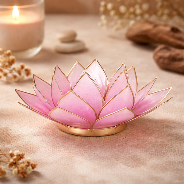 Sfeerlicht Lotus Roze Lichtroze Goudrand