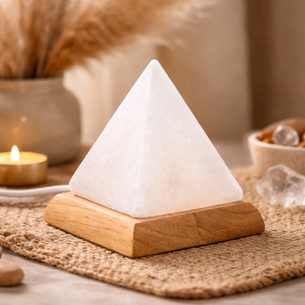 Himalaya Zoutlamp Piramide USB Wit ca. 400 gram 9 cm