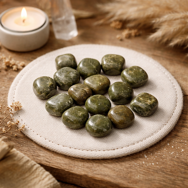 Vesoniet Trommelstenen Olijfgroen ±1,5-3,5 cm ±300 g