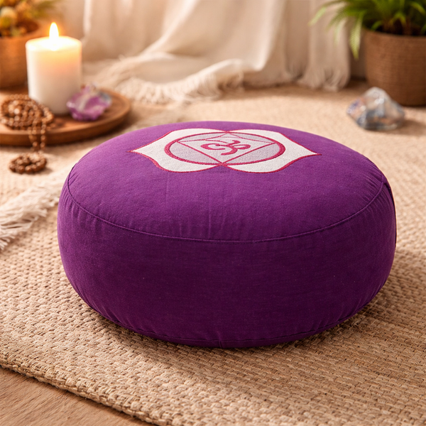 Meditatiekussen 6e Chakra Ajña Geborduurd 33x17 cm