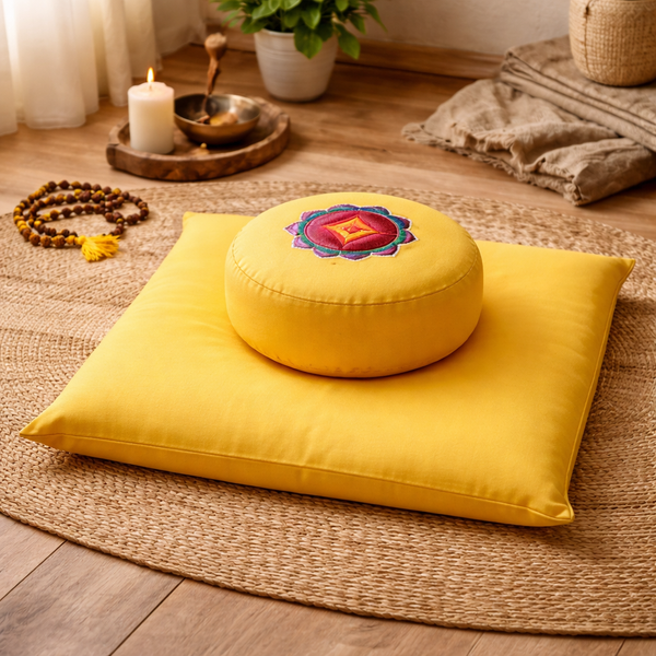Meditatieset Chakra 3 Manipura Geel 65x65x5 cm