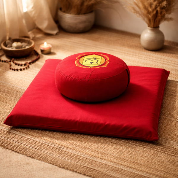 Meditatieset Chakra 1 Muladhara Rood 65x65x5 cm