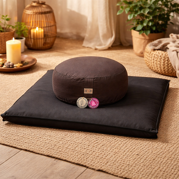 Meditatie Set Biokatoen Zwart 65x65x5 cm