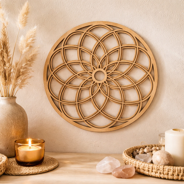 Wanddecoratie Lotus Symbool MDF 25cm