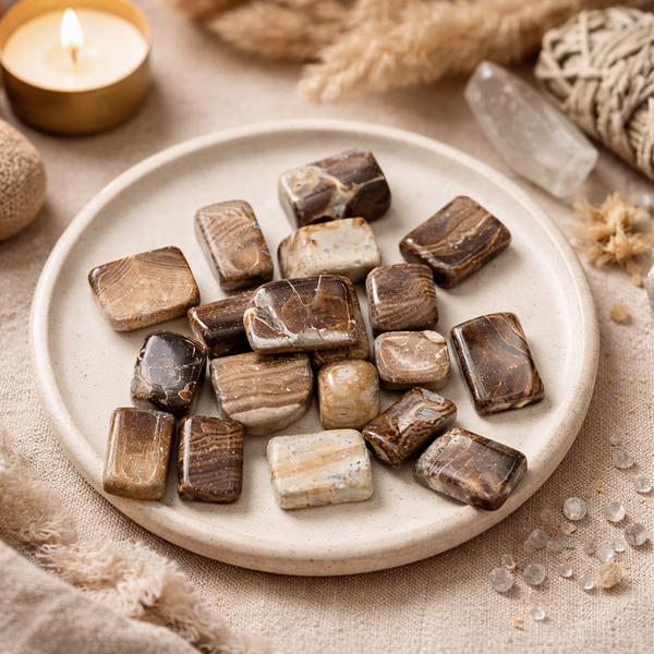 Aragoniet Trommelstenen Bruin ±2-3cm ±500g