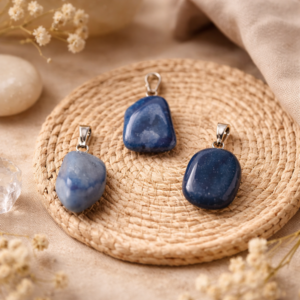 Edelsteenhanger Blauwe Kwarts Met Geboord Oogje ±1-3cm