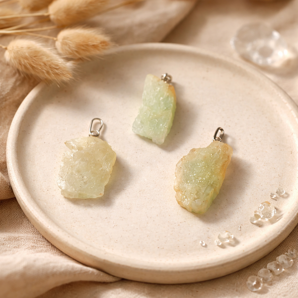 Edelsteenhanger Groene Calciet Ruw ±2-4cm