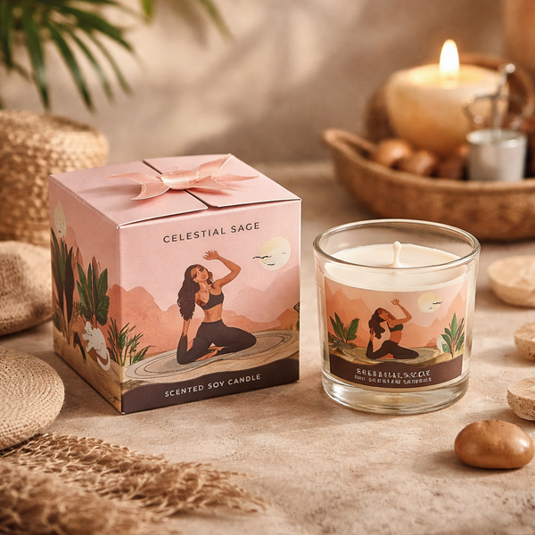Soja Geurkaars Moonshine Yoga Celestial Sage 60g