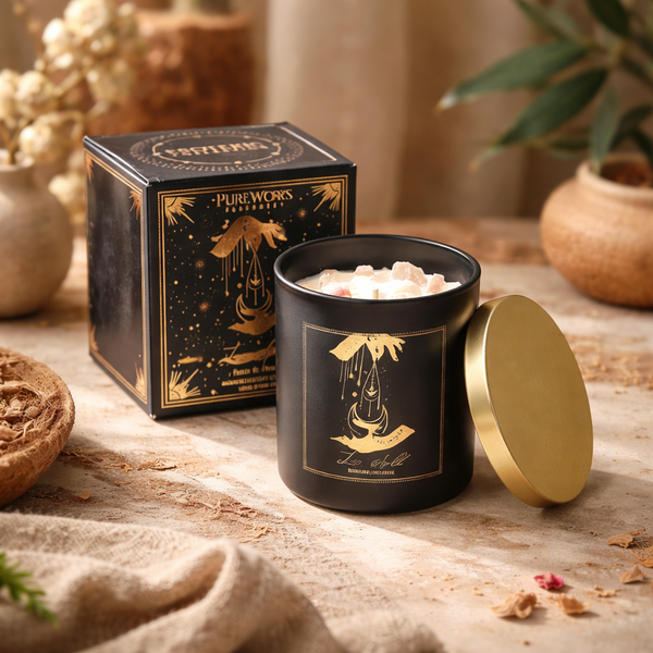 Manifestatiekaars Love Spell In Glas Met Deksel 200g