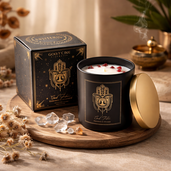 Manifestatiekaars Good Fortune In Glas Met Deksel 200g
