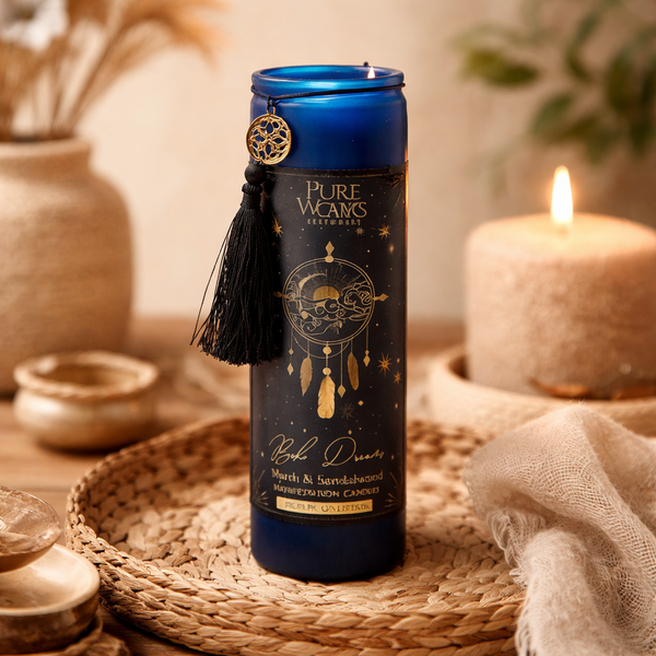 Manifestatiekaars Boho Dreams In Glas Met Kwast 300g