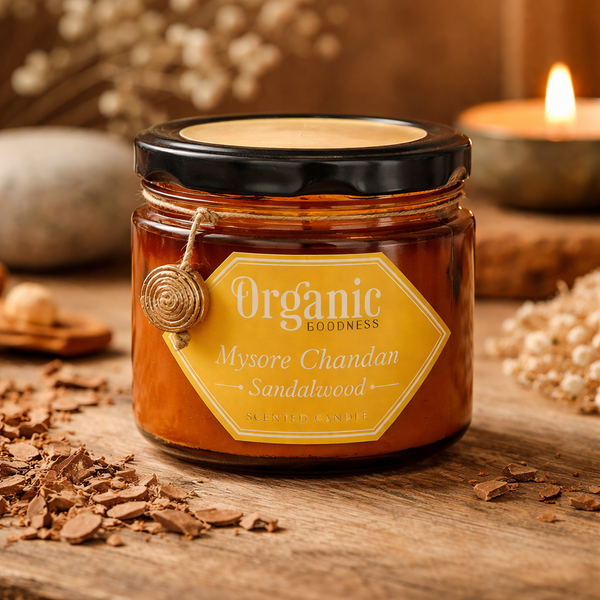 Organic Goodness Kaars Mysore Chandan Sandelhout Sojawas 200 g