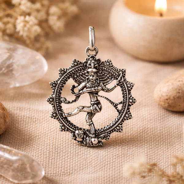 Hanger Shiva Nataraj Zilverkleur 4.5 cm