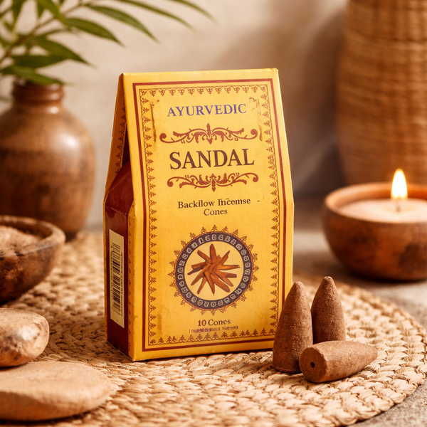 Ayurvedische Sandelhout Backflow Wierookkegels 30 g
