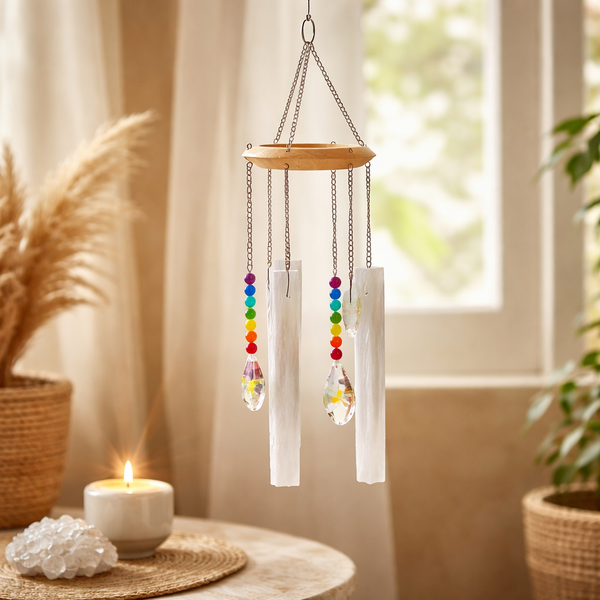 Raamhanger Feng Shui Chakra Seleniet Kristalglas 35x9,5 cm