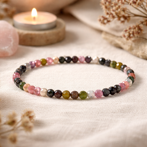 Elastische Armband Toermalijn Multicolour ±4mm