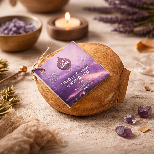 Holy Lama Zeep Derde Oog Chakra In Palmblad 100g