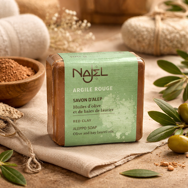 Najel Aleppo Zeep Met Rode Klei Exfoliërend 100 g