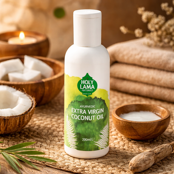 Holy Lama Ayurvedische Massage Kokosolie Extra Virgin 200 ml India