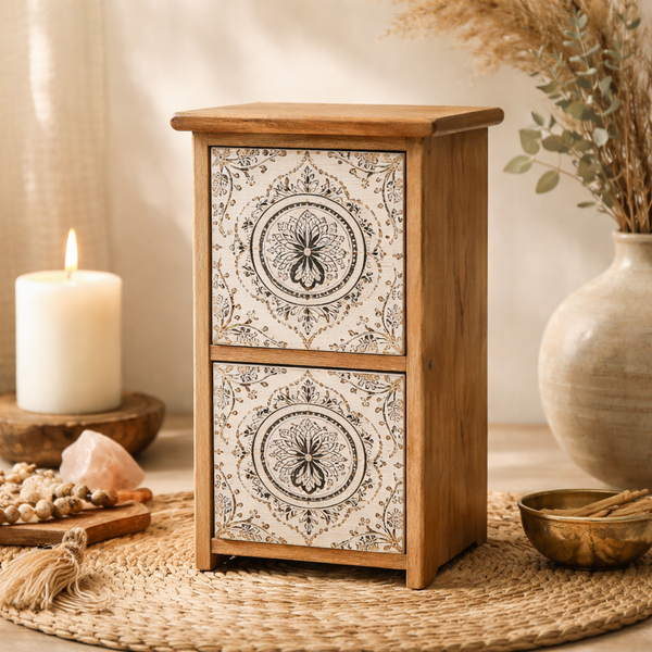 Ladenkastje Mandala Mangohout 17,5x14x31cm