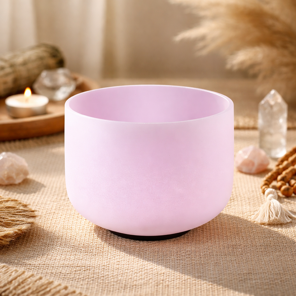 Kristallen Klankschaal Roze C-Toon 432 Hz ±20 cm