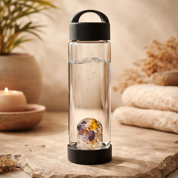VitaJuwel Edelsteenwaterfles Prana Zwart 500 ml