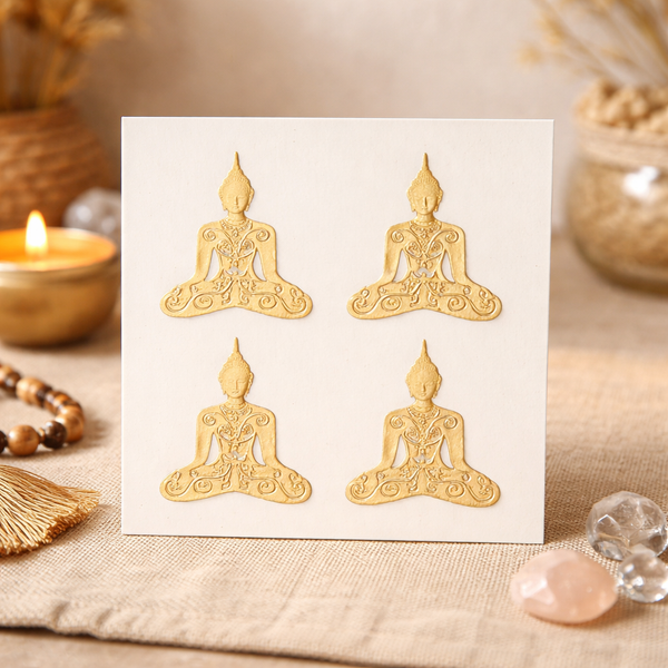 Metalen Boeddha Sticker Verguld 3,5 cm 4x