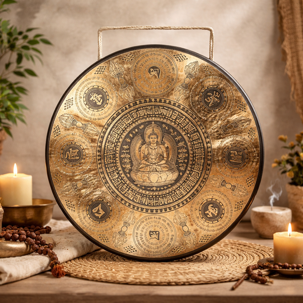 Nepalese Gong Chenrezig Gravure Bronzen Legering 60cm