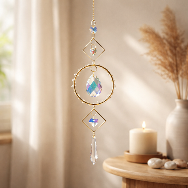 Suncatcher Kristal Hartjes Rond 40cm