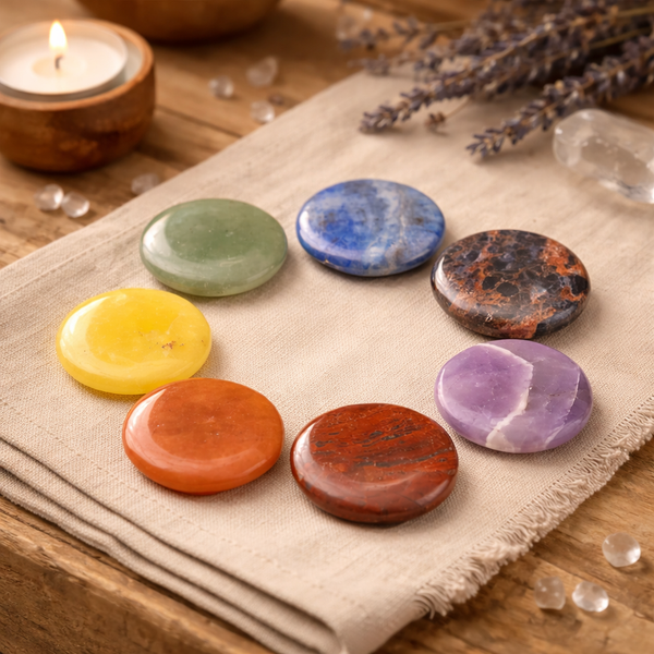 Edelstenen Set 7 Chakra Stenen Rond 3.5 cm
