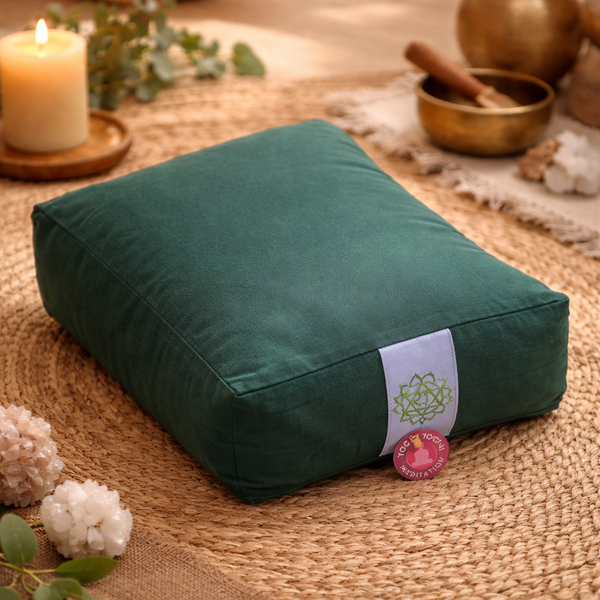 Meditatiekussen Yogi & Yogini 4e Chakra Katoen Groen 38 x 28 x 15 cm