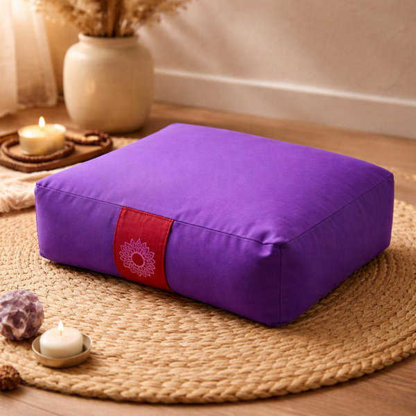 Meditatiekussen Yogi & Yogini 7e Chakra Katoen Violet 38 x 28 x 15 cm