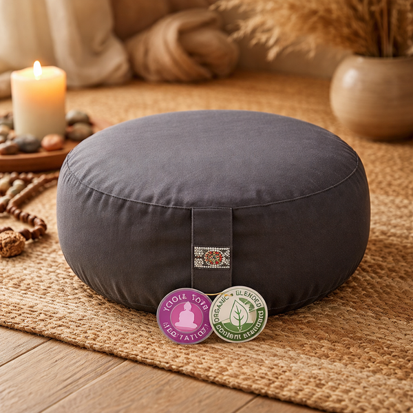 Meditatiekussen Rond Katoen Antraciet 33 x 17 cm