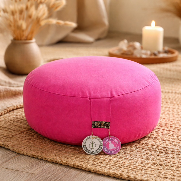 Meditatiekussen Rond Katoen Roze 33 x 17 cm