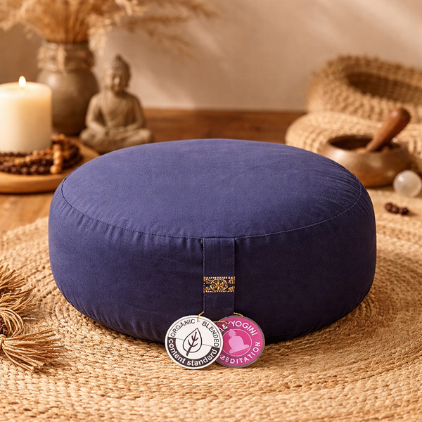 Meditatiekussen Rond Katoen Indigo 33 x 17 cm