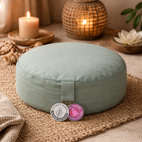 Meditatiekussen Rond Katoen Celadon 33 x 17 cm