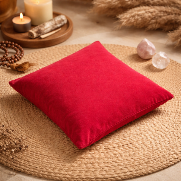 Meditatiekussen Vierkant Met Boekweitkaf Rood 28 x 28 cm