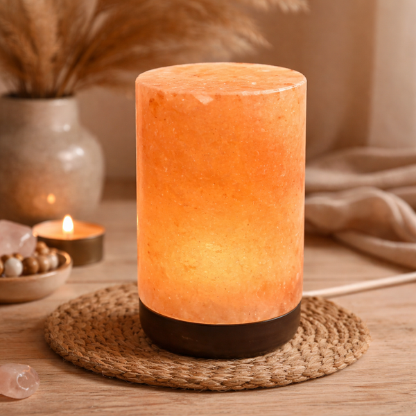 Himalaya Zoutlamp Cilinder Oranje 10 x 10 x 18 cm