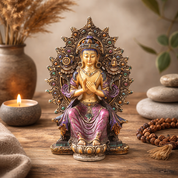 Maitreya Boeddha Van Universele Liefde Gekleurd 14 cm