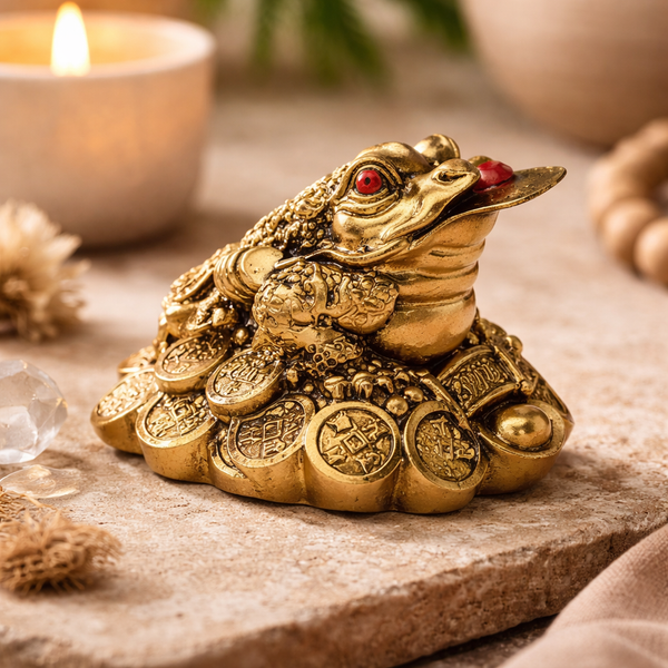 Feng Shui Kikker Minibeeldje Polyresine 5 cm