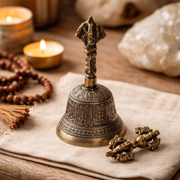 Dorje En Bel Rituele Brons Bel Met Antiek Finish 5 X 11 Cm