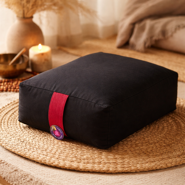 Meditatiekussen En Bolster Zwart Katoen 38 x 28 x 15 cm