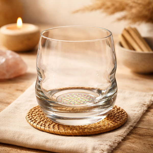 Drinkglas Mythos Met Bloem Des Levens Veelkleurig