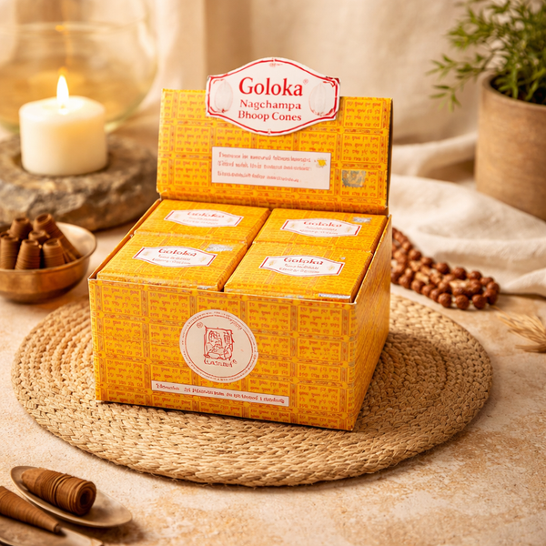 Goloka Wierook Kegel Dhoop Nag Champa 12 Doosjes