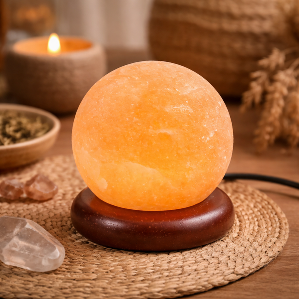 Himalaya Zoutlamp USB Oranje Bol ca. 450 gram 9 cm